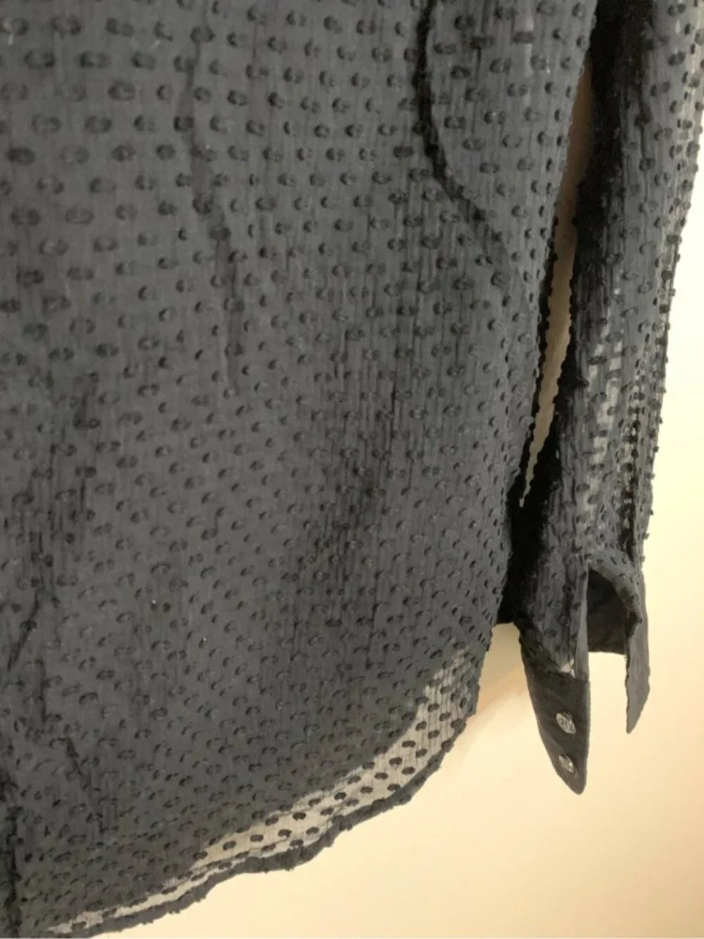J. Crew Black Blouse Semi Sheer 0